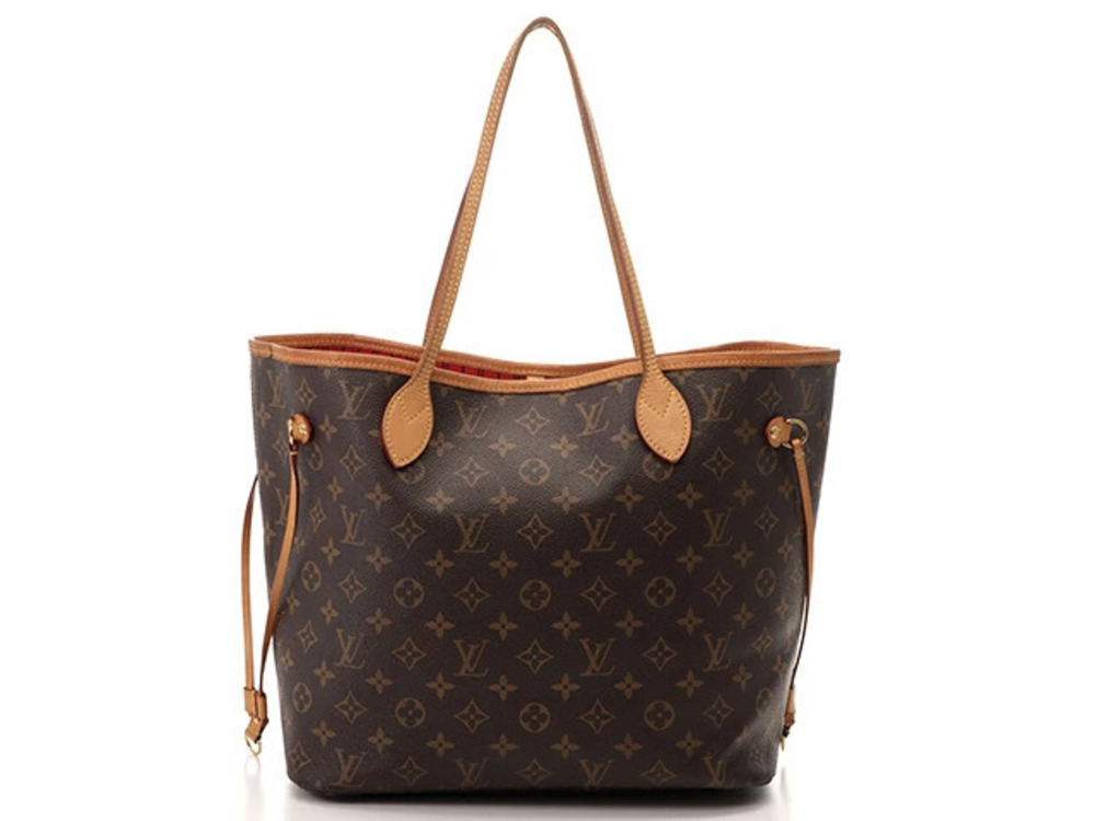 LOUIS VUITTON Neverfull Tote Bag Cerise Red Pouch